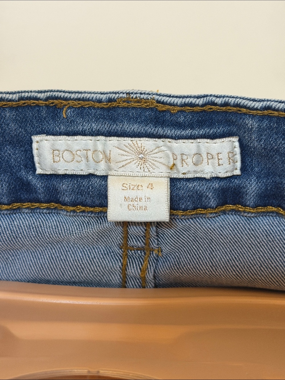 NWOT Boston Proper Blue Denim Shorts with Floral Jewel Rhinestone Embellishment - Picture 3 of 8